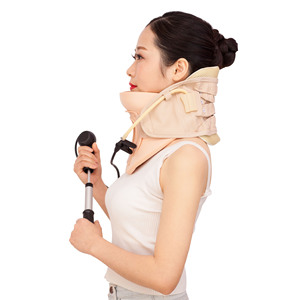 Soporte inflable para la columna cervical, dispositivo de tracción manual de talla única para alivio de hombros y cuello - Product Image 4