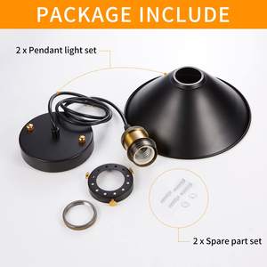 Lampada pensile ristorante Cafe retrò E27 E26 metallo nero Loft <span class=keywords><strong>Bar</strong></span> plafoniera industriale Vintage lampada a sospensione - Product Image 5