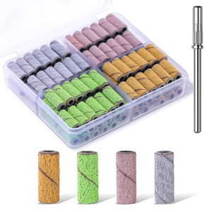 Lot de 100 bandes abrasives pour ponceuse à ongles, grains 80, 120, 180, 240, rondes, pour limes à ongles en acrylique et gel - Product Image 1