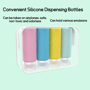 फैक्टरी थोक साधारण पट्टियों 90 मिली सिलिकॉन यात्रा बोतल शैम्पू यात्रा सामान शौचालय बैग सिलिकॉन यात्रा किट - Product Image 4