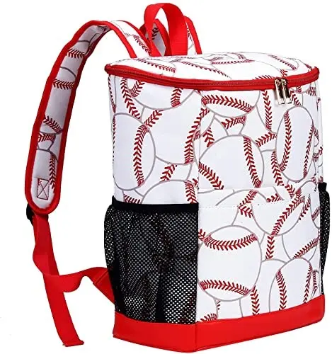 Baseball Print Extra Large Heavy Duty Insulated Reusable Tote Leopard Cooler Grocery Thermal Shopping Bag Cooler Bag