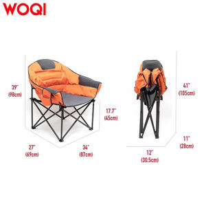 Silla Plegable Woqi con Estructura de Acero Inoxidable, Tela Oxford Naranja, Silla de Jardín para Exteriores, Capacidad de Carga de 150 kg - Product Image 4
