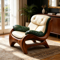 Fauteuil de détente contemporain élégant à silhouette courbée, avec coussin moelleux et accoudoirs capitonnés, pour la maison, l'hôtel et l'usage commercial