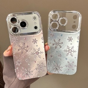Funda de teléfono coreana con copos de nieve navideños para iPhone 17 Air 16 15 14 13 12 11 Pro Max Plus, con película brillante para la lente y cubierta rígida a prueba de golpes - Product Image 1