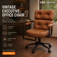 Chaise de bureau ergonomique pivotante réglable en hauteur avec dossier inclinable à 135 degrés et accoudoirs