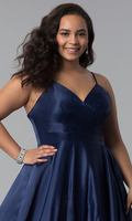 Robe de soirée femme oversize sexy satin sans manches spaghetti col V grande taille Maix pour femme