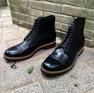 OEM Buena Calidad Negro Hombres Zapatos <span class=keywords><strong>de</strong></span> cuero <span class=keywords><strong>de</strong></span> vaca con cordones <span class=keywords><strong>botas</strong></span> casuales <span class=keywords><strong>para</strong></span> los hombres - Product Image 2