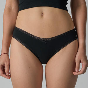 Dames/Meisjes 90% Katoen / 10% Elastaan Lichtgewicht Stretch Katoenen Kant Boyshorts Sexy Ondergoed Shorts met Kant - Product Image 1