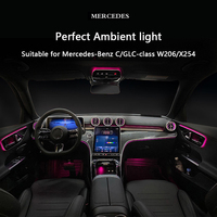 Kit d'éclairage d'ambiance complet W206 64 couleurs avec tweeter rotatif 4D pour grille d'aération, accessoire LED intérieur pour Mercedes-Benz Classe C W206
