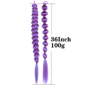 วิกผมหางม้าแบบถักสำหรับนักล่าปีศาจ32นิ้ว100ก. ผมหางม้านางเงือกสีม่วงสวย - Product Image 2