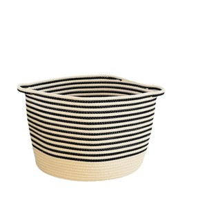 Woven Storage Baskets Cotton Thread Round <b>Handmade</b> Clothing Organizer Desktop Storage Basket For <b>Clothes</b> Snacks Sundries - Product Image 5