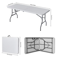 Meilleur choix : table pliante en plastique de 6 pieds avec plateau et pieds en HDPE robustes pour une utilisation en extérieur dans les hôtels