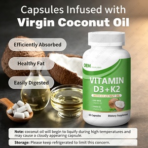 Cápsulas de Gel Suave 2 en 1 de Vitamina D3 y K2 de Alta Pureza, Suplemento Sin OMG para Adultos, Gran Venta - Product Image 4