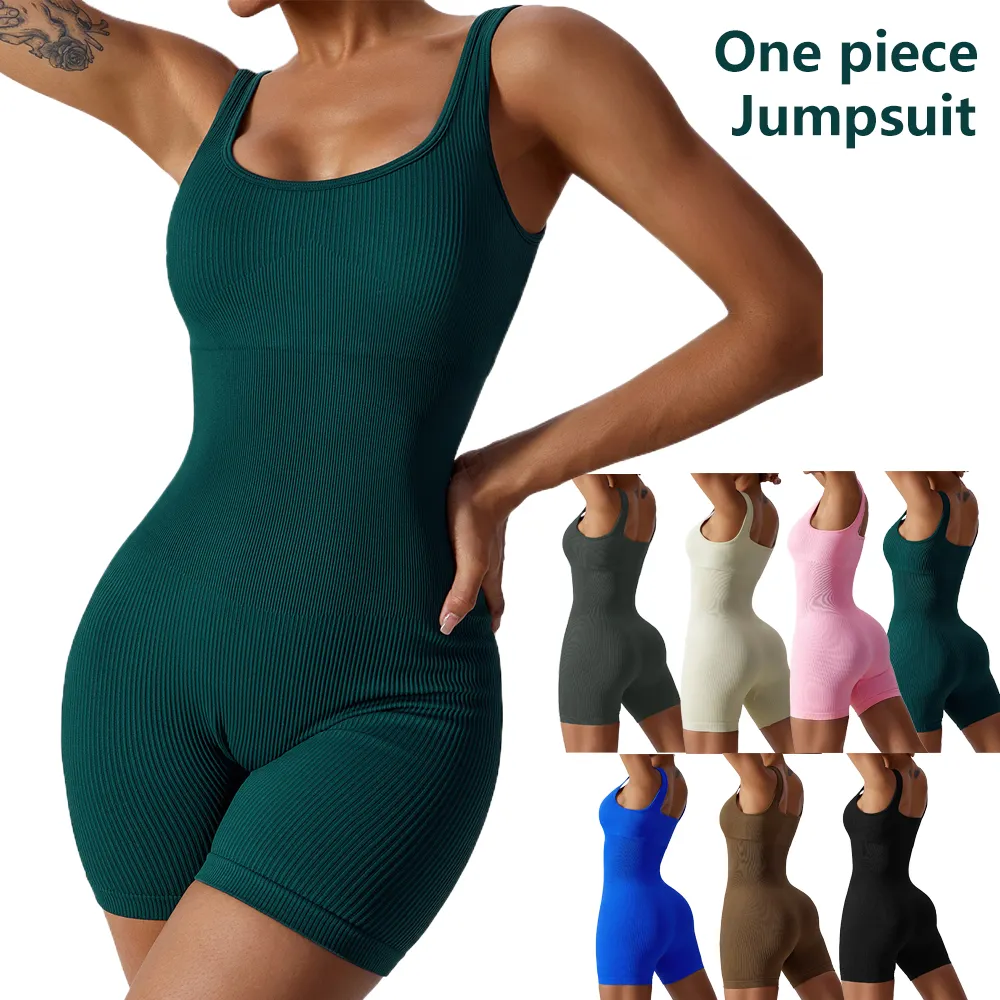 Wholesale One piece jumpsuit plus size jumpsuits playsuits bodysui workout sets yoga fitness wear jumpsuits for women