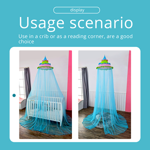 Màu xanh hồng Thác tán lưới chống muỗi cho giường đơn cũi trẻ em đọc sách góc gấp mục đích chung quà tặng ngày lễ của trẻ em - Product Image 3
