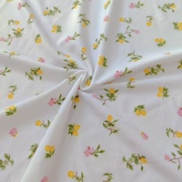 Conception personnalisée acceptée, tissu respirant en tricot 180 g/m², doux et confortable, imprimé floral, 88 % polyester, 12 % élasthanne, personnalisé pour filles
