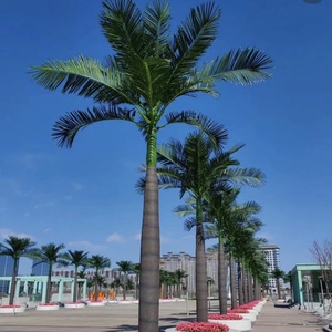 شجرة نخيل جوز الهند الاصطناعية الملكية الكبيرة والطويلة من البلاستيك والمعدن للزينة الخارجية للحدائق والشواطئ - Product Image 1