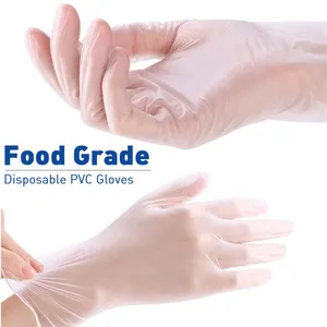 Gıda sınıfı tek kullanımlık vinil eldiven son derece esnek PVC tek kullanımlık iş eldivenleri su geçirmez ev kullanımı vinil eldiven