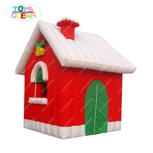 Casa inflable con temática navideña personalizada, casa de tienda inflable de Papá Noel, gruta inflable de Santa - Product Image 2