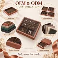 Plateau de rangement en velours personnalisé pour bijoux, insert de tiroir avec logo, compartiments personnalisables, séparateurs amovibles pour bagues et boucles d'oreilles