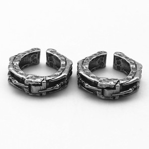 Pendientes de clip con diseño de esqueleto yunnique, plata tibetana, para hombres y mujeres, clips para cartílago, no requiere perforación - Product Image 5