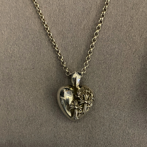 Collana con Ciondolo a Cuore in Argento Puro S925, Stile Vintage Retrò Personalizzato Hip Hop - Product Image 5