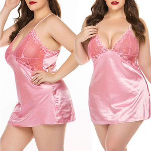 Bojiixiu — chemise de nuit en dentelle pour <span class=keywords><strong>femme</strong></span>, Kimono, Lingerie en maille, <span class=keywords><strong>grande</strong></span> <span class=keywords><strong>taille</strong></span> - Product Image 1