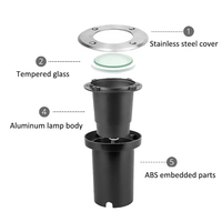 Venta al por mayor GU10 MR16 impermeable enterrado luz lateral cuadrada al aire libre LED luz enterrada