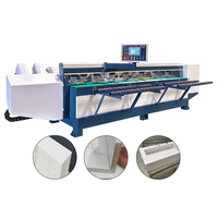 Scie automatique à panneau d'onglet en marbre à 3 têtes Machine de découpe de blocs de pierre à angle de 45 degrés Polissage de carreaux de céramique de haute précision 10kW