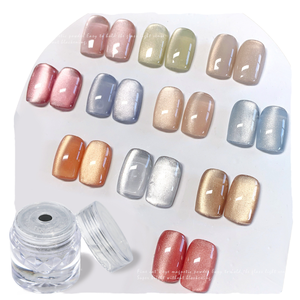 Poudre à ongles effet œil de chat en cristal blanc porcelaine, paillettes fines scintillantes, sable mouvant, décoration polyvalente pour nail art, vente en gros - Product Image 1