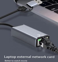 2 in 1 Type C / USB 3.0 to 1000Mbps Gigabit RJ45 Ethernet Adapter Aluminum Alloy Network Card for Phone Laptop
