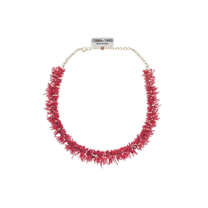 CBBA-1982 Bohemian Coral Gold Plated Link Chain <b>Statement</b> <b>Necklace</b> for Women Party Fashion Accessory - Product Image 2