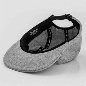 Casquette de camping 5 panneaux de haute qualité en laine peignée et flanelle, avec sangle en cuir, logo personnalisé brodé, idéale pour les sports de plein air - Product Image 3