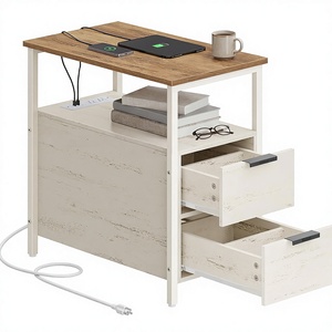 <span class=keywords><strong>Table</strong></span> d'appoint <span class=keywords><strong>de</strong></span> style farmhouse avec station <span class=keywords><strong>de</strong></span> charge, <span class=keywords><strong>table</strong></span> <span class=keywords><strong>de</strong></span> <span class=keywords><strong>chevet</strong></span> fine à 2 tiroirs pour entrée ou salon étroit - Product Image 1