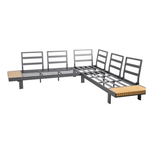 Mô-đun góc sofa đặt hiện đại ngoài trời nhôm 4 mảnh không thấm nước KHÁCH SẠN sử dụng vườn Patio cuộc trò chuyện sofa cắt - Product Image 4