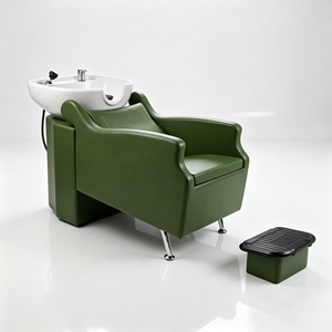 Nuevo Sillón Reclinable de Salón con Base Redonda de Cuero de Color Moderno, Silla de Barbero con Bomba Hidráulica Grande - Product Image 4