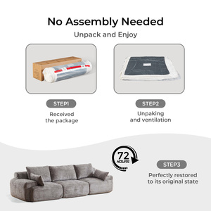 L-Shaped Modular Sectional <b>Sofa</b> <b>with</b> Chaise, Vacuum Packed Luxury Chenille Couch, High Density Sponge for Bedroom Living Room - Product Image 6