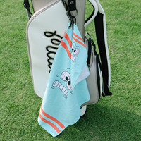 Vente chaude 2 pièces/ensemble cadeau de Golf ensemble Clip Golf serviette gaufre bleu Emo/ji motif personnalisé Serviette de Golf