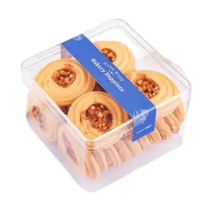 PS Disposable Small Square Chocolate Candy Packing Biscuit Snack Case clear plastic box