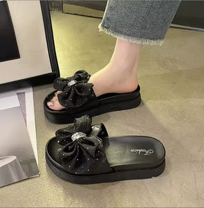 Sandales et mules fantaisie à nœud floral pour femmes, tendance mode estivale, mules compensées pour la plage - Product Image 4