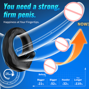 حلقة تأخير الانتصاب من السيليكون السائل الكامل، محمولة وغير ملحوظة، بـ 10 أوضاع اهتزاز، حلقة اهتزازية للقضيب، ألعاب جنسية للأزواج للاستخدام الحميم - Product Image 2