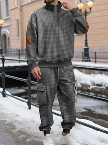 Ensemble de survêtements sportifs 2 pièces pour hommes PASUXI, coupe ample, pour la course à pied, le <span class=keywords><strong>jogging</strong></span>, la gym, avec sweat à capuche et pantalon long - Product Image 4