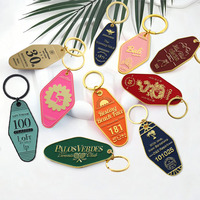Porte-clés de motel personnalisé en alliage de zinc émaillé, plaqué or vintage, avec logo pour cadeau promotionnel