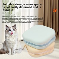 Bol pour animaux de compagnie pliable personnalisé, écologique, de qualité alimentaire, double, multifonctionnel, portable pour l'extérieur