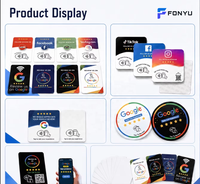 Cartes d'avis NFC autocollantes : Tappez pour évaluer, obtenez des étoiles, sans contact, RTS pour restaurants et hôtels, logo personnalisé, OEM ODM, acrylique 12cm, Google