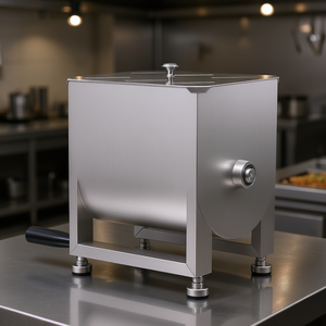 Mezcladora de Carne de 15L, Equipo Manual de Acero Inoxidable para Mezclar Salchichas, Máquina Comercial para Procesar Carne con Tapa y Asa - Product Image 2