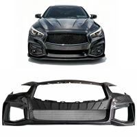 Pare-chocs avant de haute qualité en fibre de carbone véritable style AIMGAIN avec décoration de lèvre pour Infiniti Q50 Q50S Skyline V 37 400R 2014