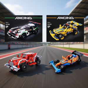 Blocs de construction de course, ensemble de 221 à 226 pièces, modèles de voitures jouets pour enfants de 5 à 6 ans, cadeau éducatif - Product Image 3