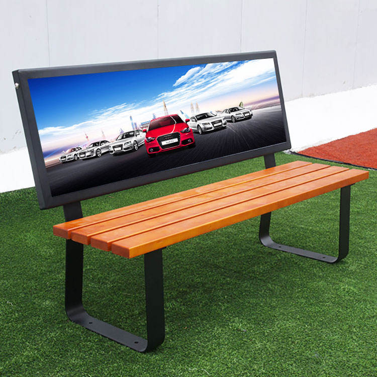 Outdoor Wooden Advertising Bench - Durable & Stylish