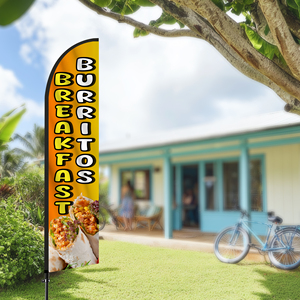 2.5*11.5 FT BURRITOS BREAKFAST High Quality Custom Feather <b>Flags</b> Beach <b>Flag</b> for Beach Party and Advertising Promotions - Product Image 5